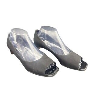 Van Eli Women’s BLACK  Slip On Pumps  Open Toe Casual Heeled Comfort Sz 8.5